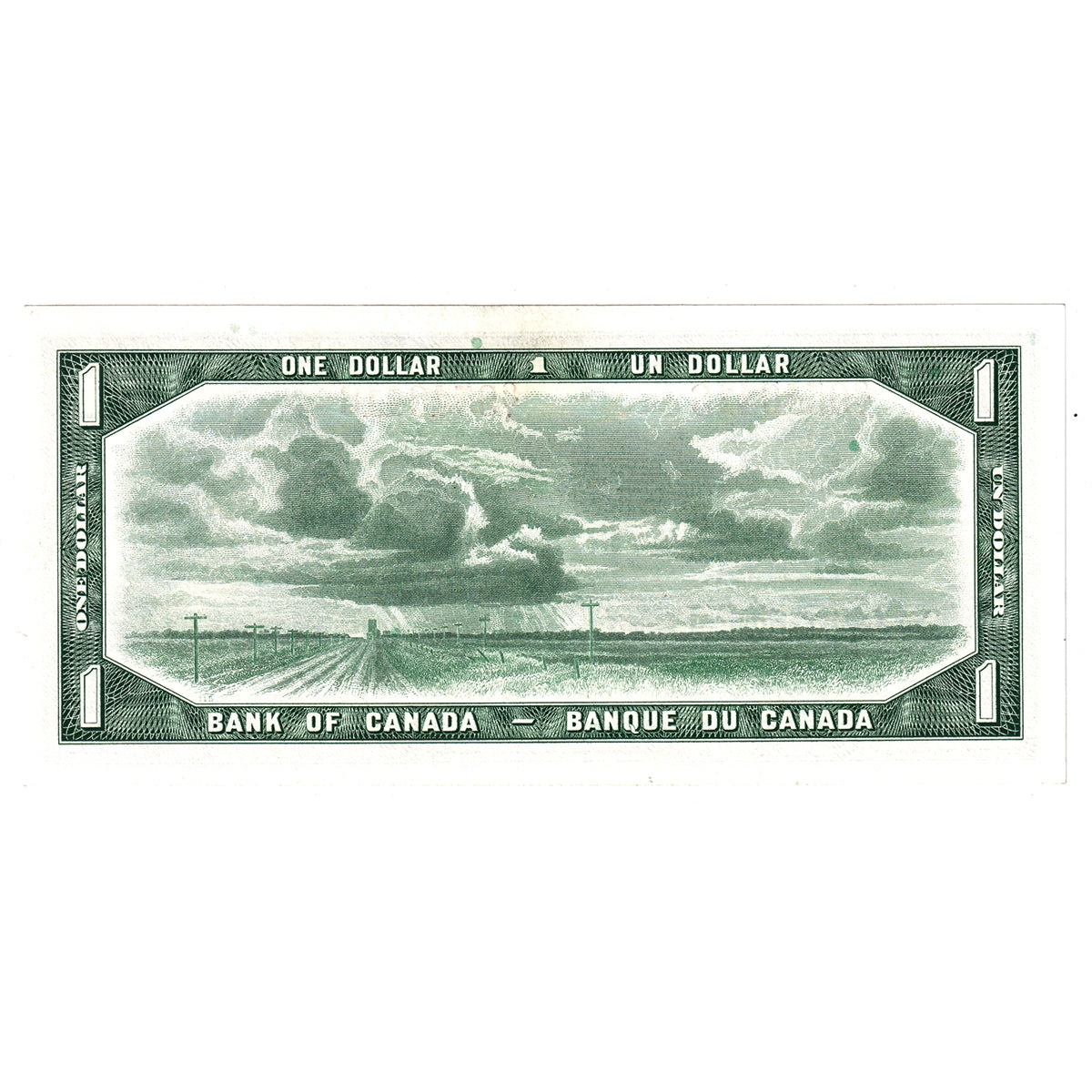 BC-37b 1954 Canada $1 Beattie-Rasminsky, C/Y, Uncirculated (MS60)
