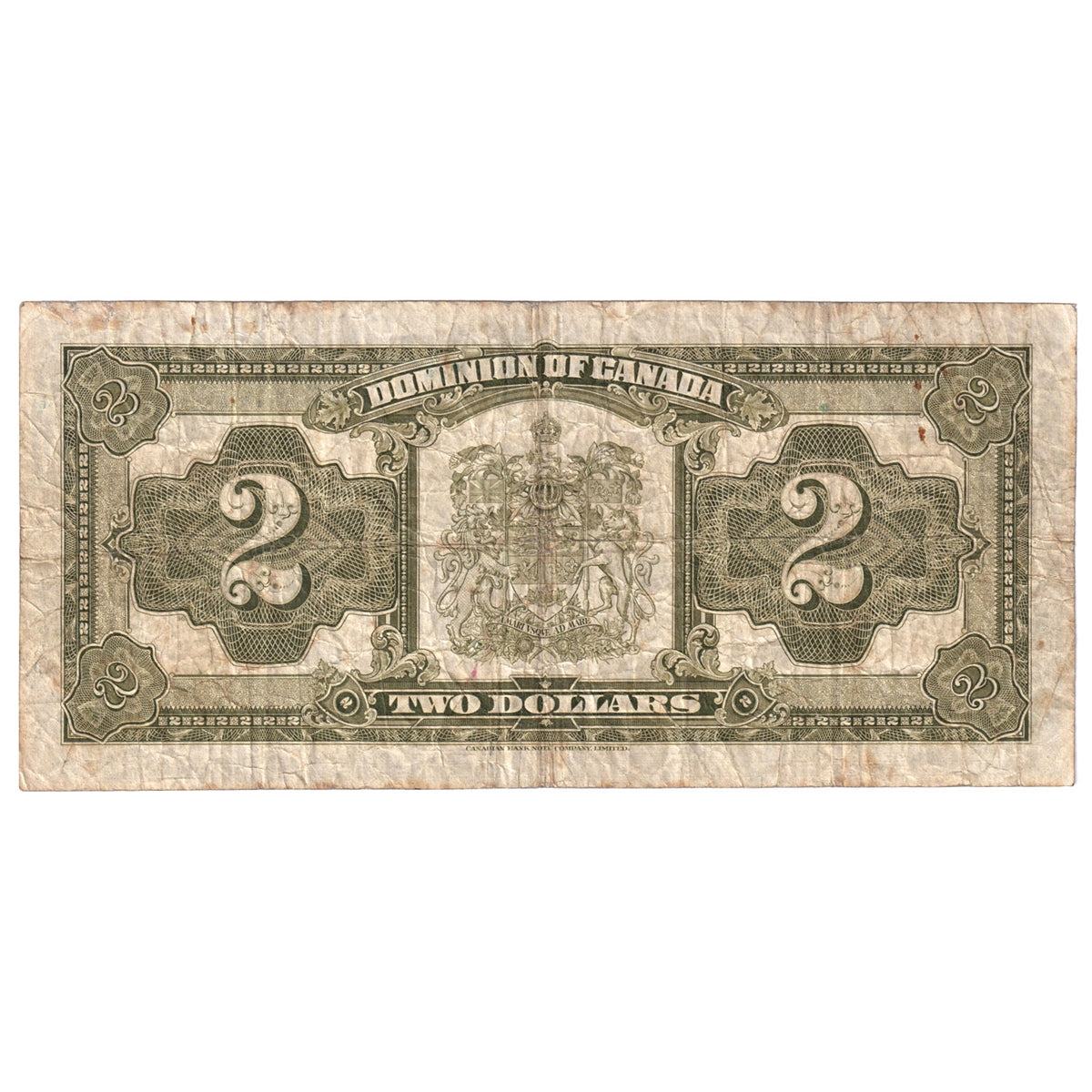 DC-26j 1923 Dominion $2 Campbell-Sellar, Black Seal, Group 3, Series V, VG-F (VG10)