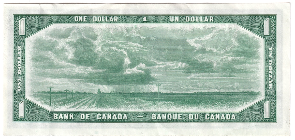 BC-29b 1954 Canada $1 Beattie-Coyne, Devil's Face, J/A, Almost Uncirculated (AU50)