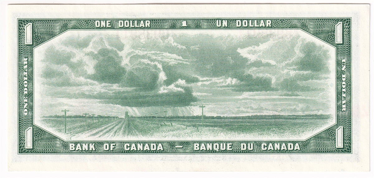 BC-37b 1954 Canada $1 Beattie-Rasminsky, G/Y, EF-AU (EF45)