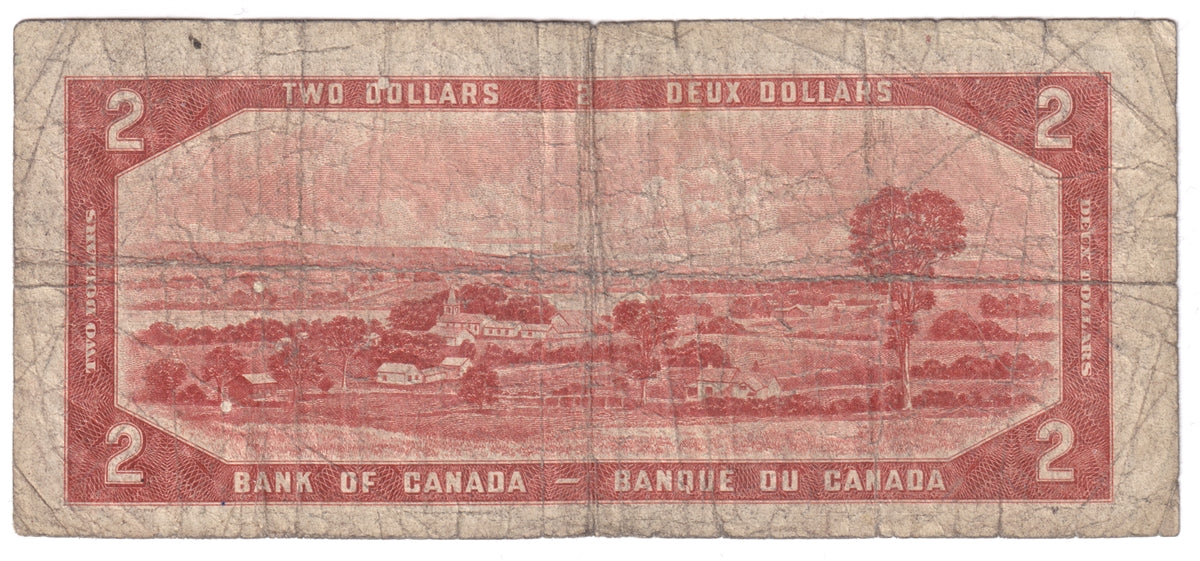 BC-30a 1954 Canada $2 Coyne-Towers, Devil's Face, B/B, Circ
