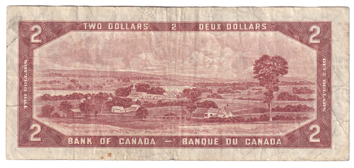 BC-38a 1954 Canada $2 Beattie-Coyne, A/R, Circ