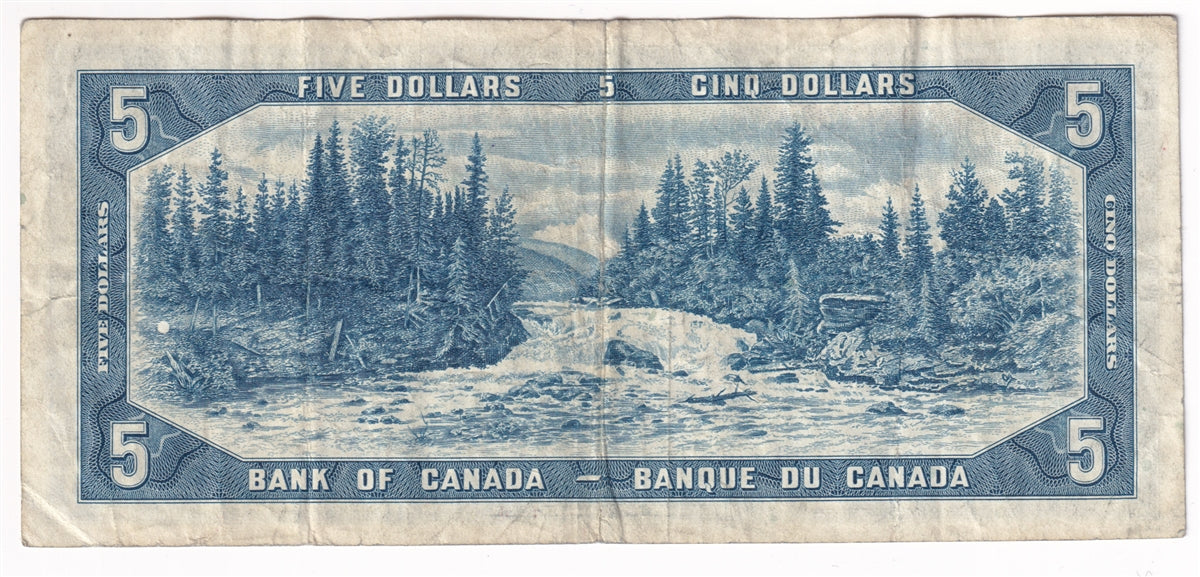 BC-39b 1954 Canada $5 Beattie-Rasminsky, C/X, F-VF (F15)