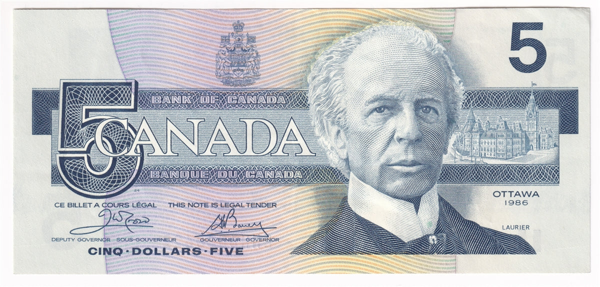 BC-56a 1986 Canada $5 Crow-Bouey, ENH, EF