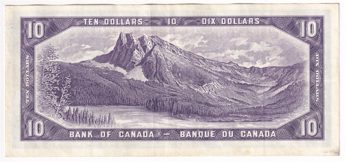 BC-40b 1954 Canada $10 Beattie-Rasminsky, Y/T, VF-EF (VF30)