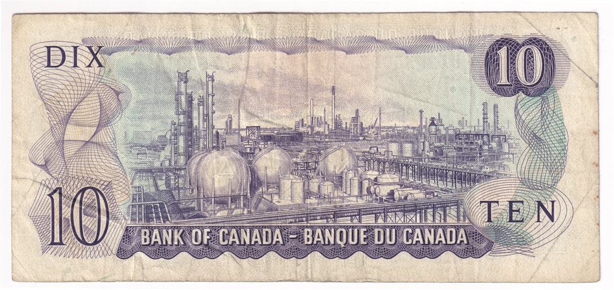 BC-49aA 1971 Canada $10 Beattie-Rasminsky, *DA, Fine (F12)