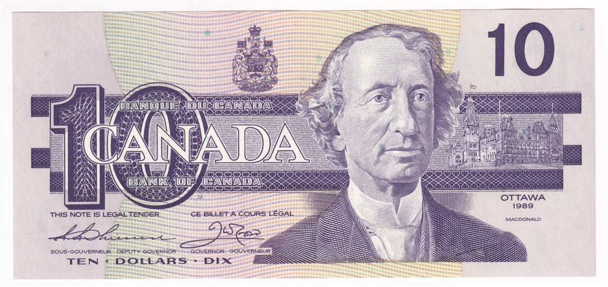 BC-57a 1989 Canada $10 Thiessen-Crow, AEM, Choice Uncirculated (CUNC63)