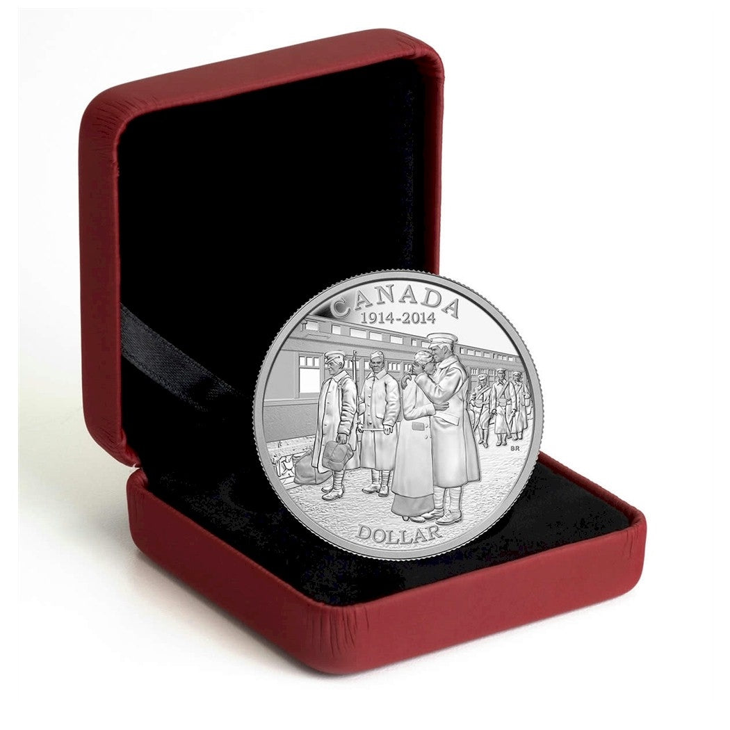 2014 Canada Proof Silver Dollar 100th Ann. Of WWI (TAX Exempt)