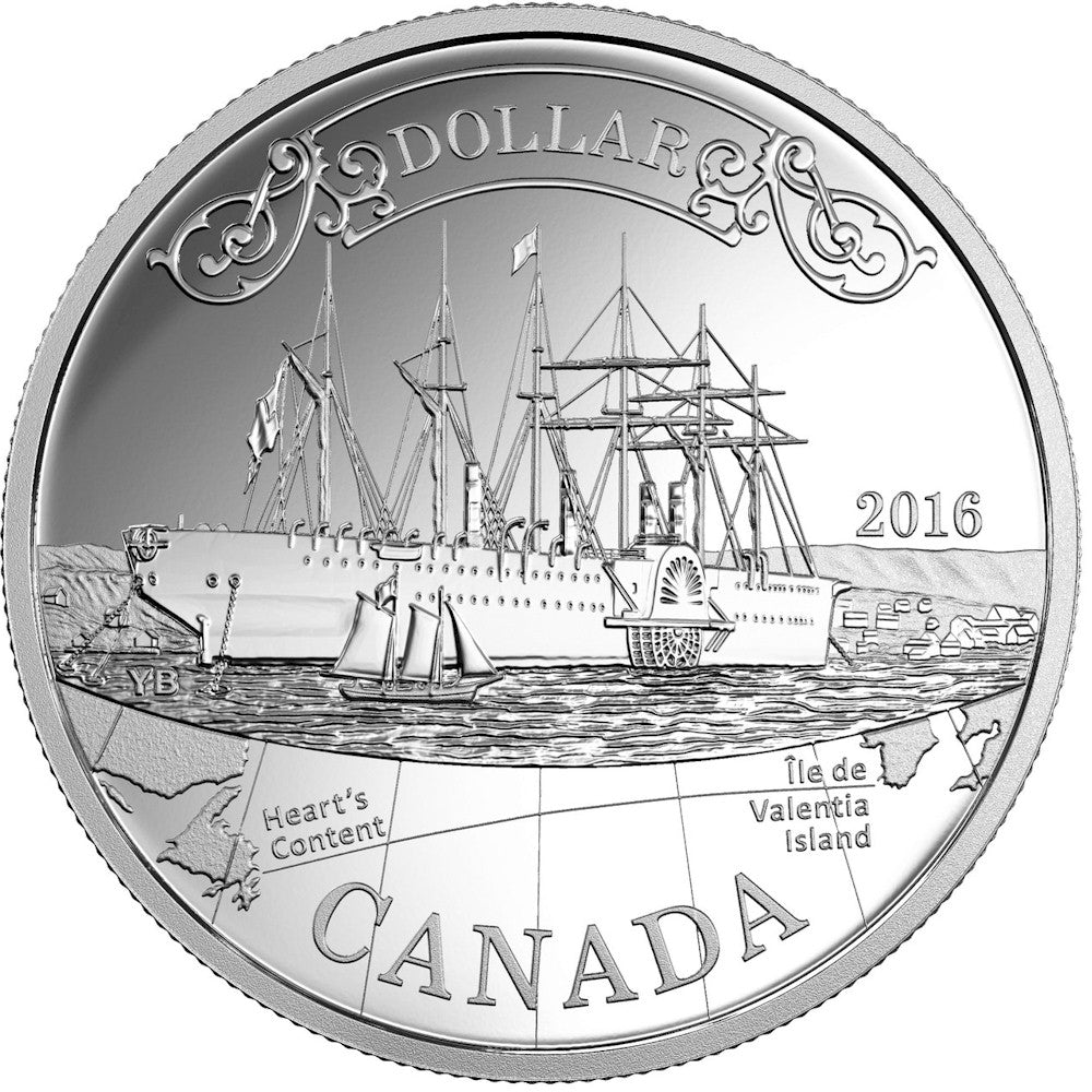2016 Canada Transatlantic Cable Anniversary Proof Silver Dollar (No Tax)