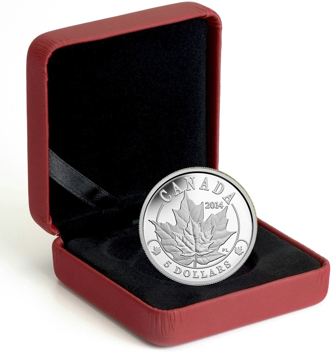 2014 Canada $5 Overlaid Majestic Maple Leaves 1/10oz Platinum (No Tax)