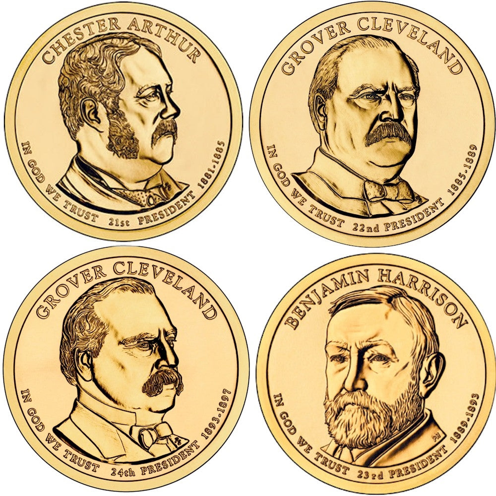 2012 USA Presidential Dollar 8-Coin Set - Both P & D Mints