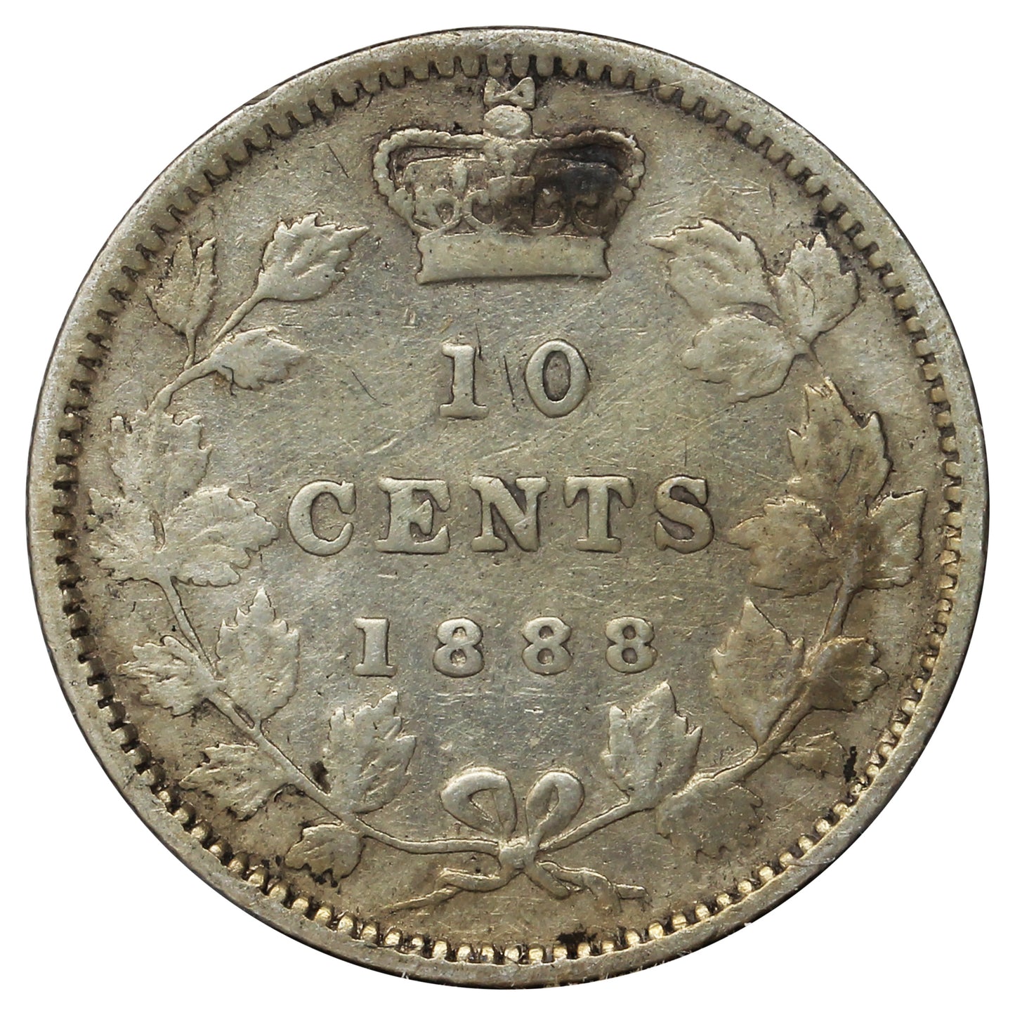 1888 Canada 10-cents F-VF (F-15) Scratched