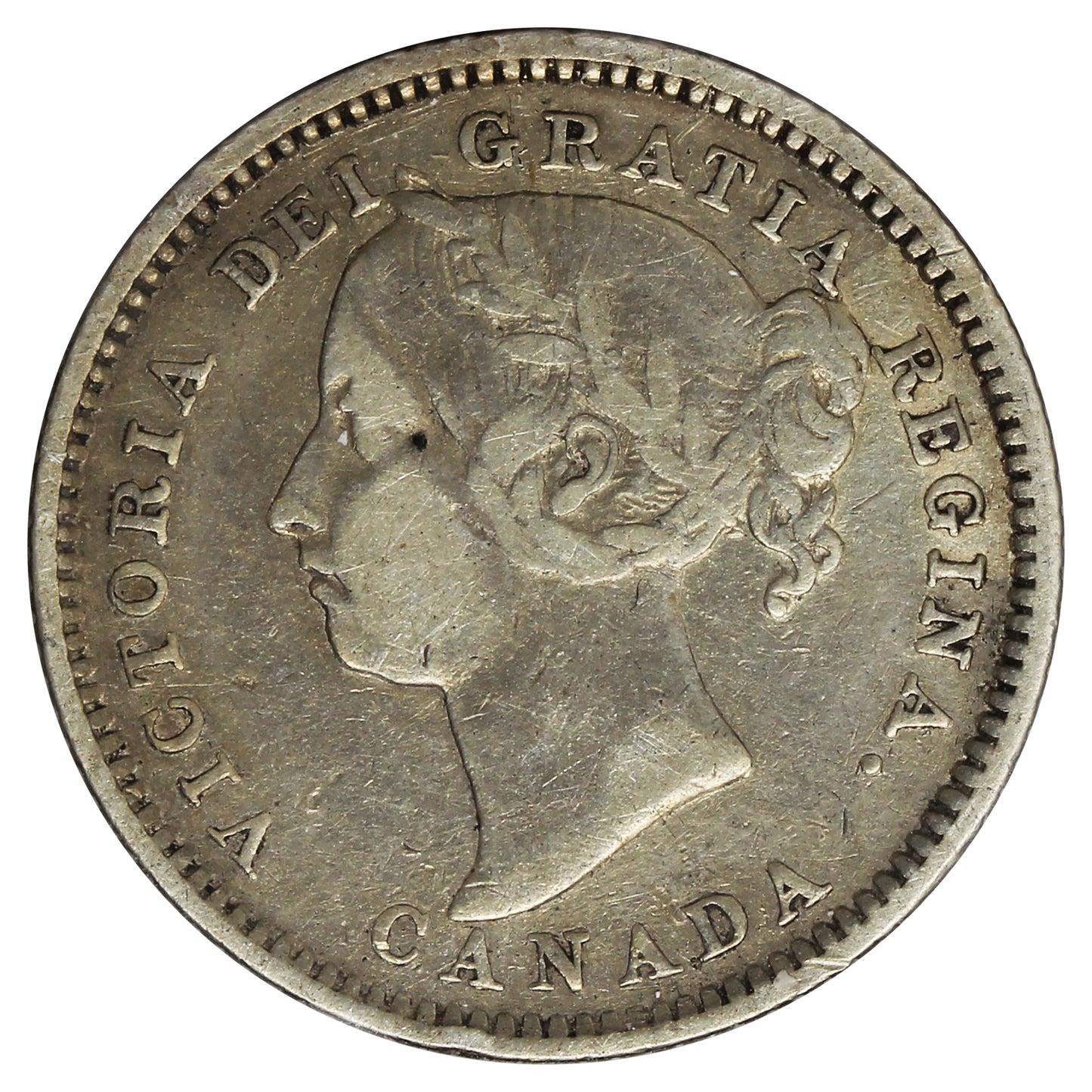 1888 Canada 10-cents F-VF (F-15) Scratched