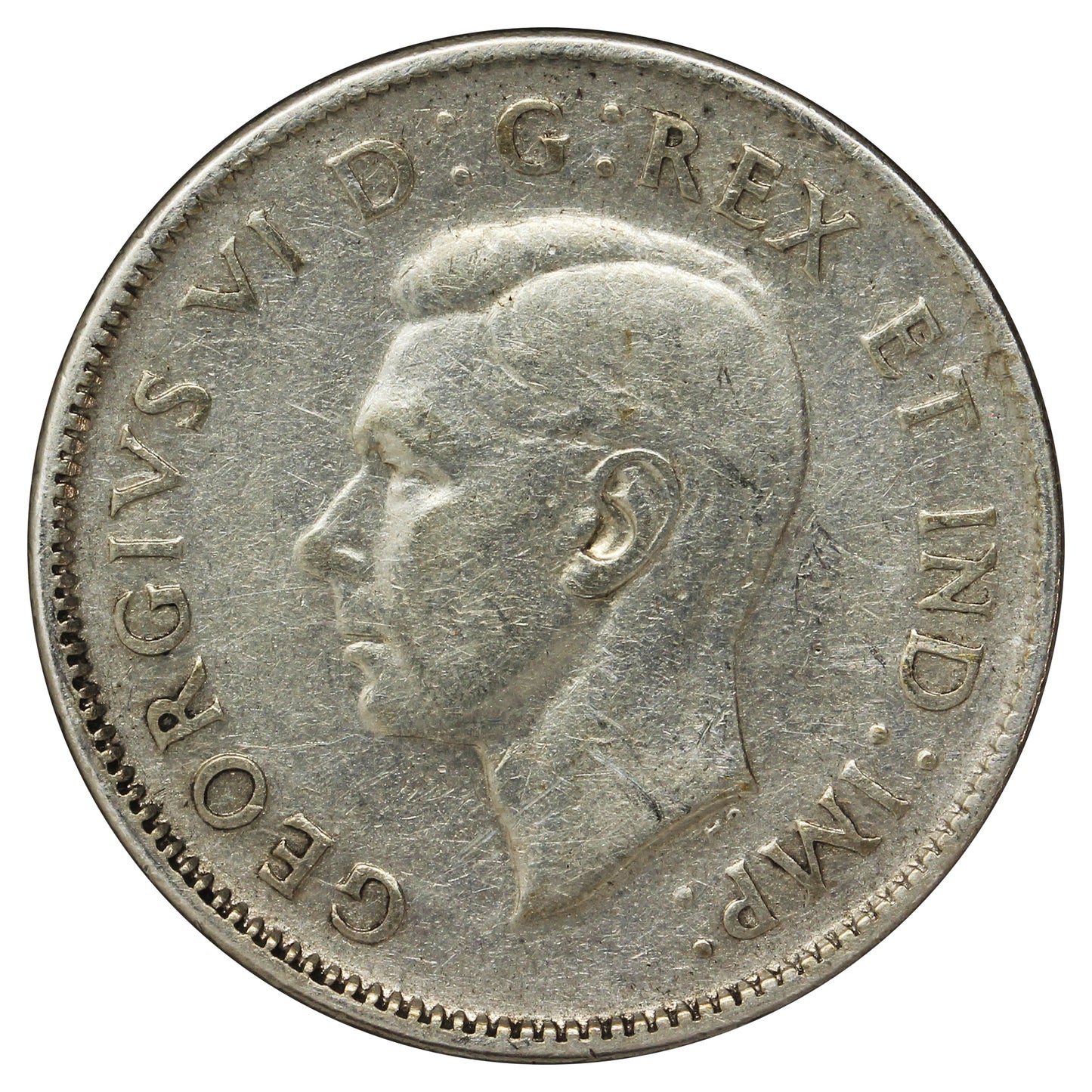 1947 Dot Canada 25-cents Very Good (VG8) Cleaned