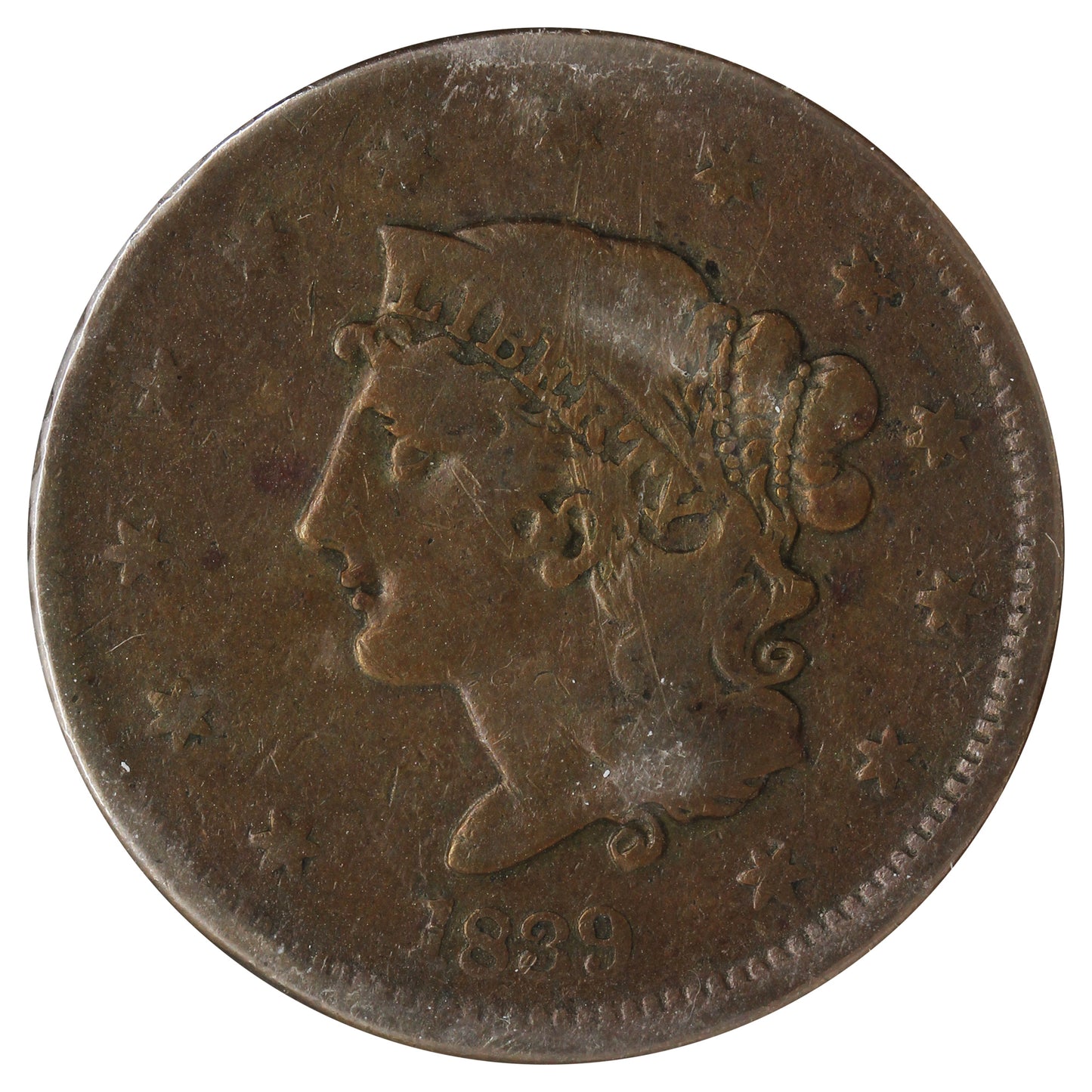 1839 USA Cent (Scratched)