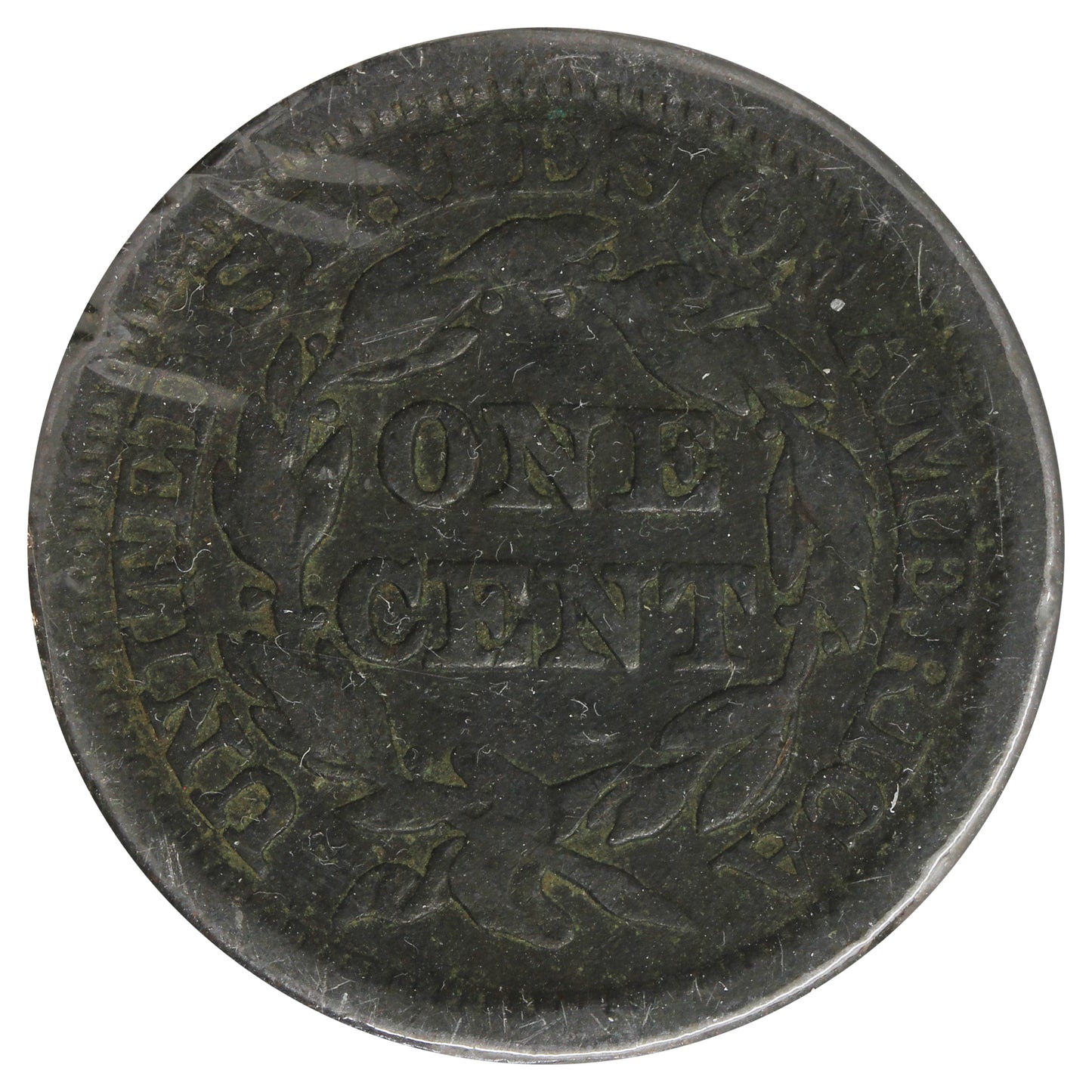 1845 Short Top 5 USA Cent (Toned)