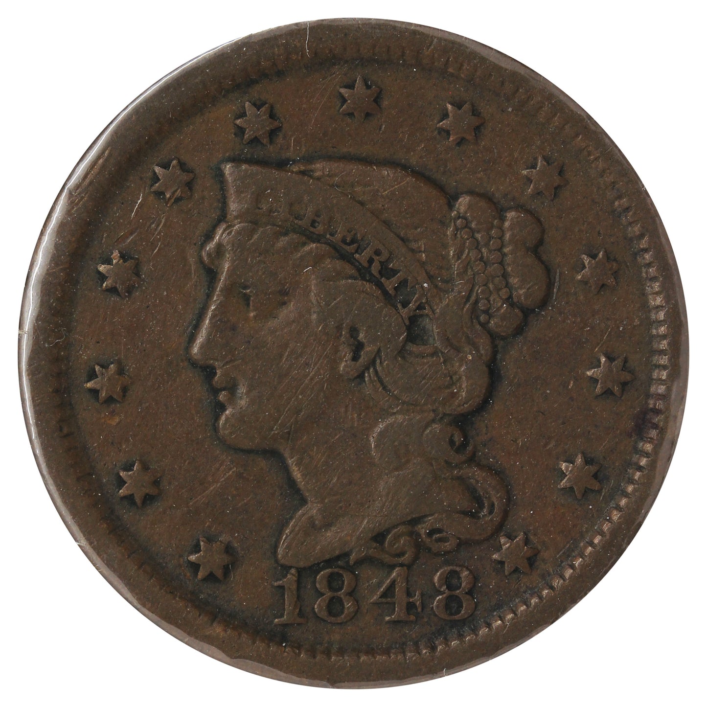 1848 USA Cent (Scratched)