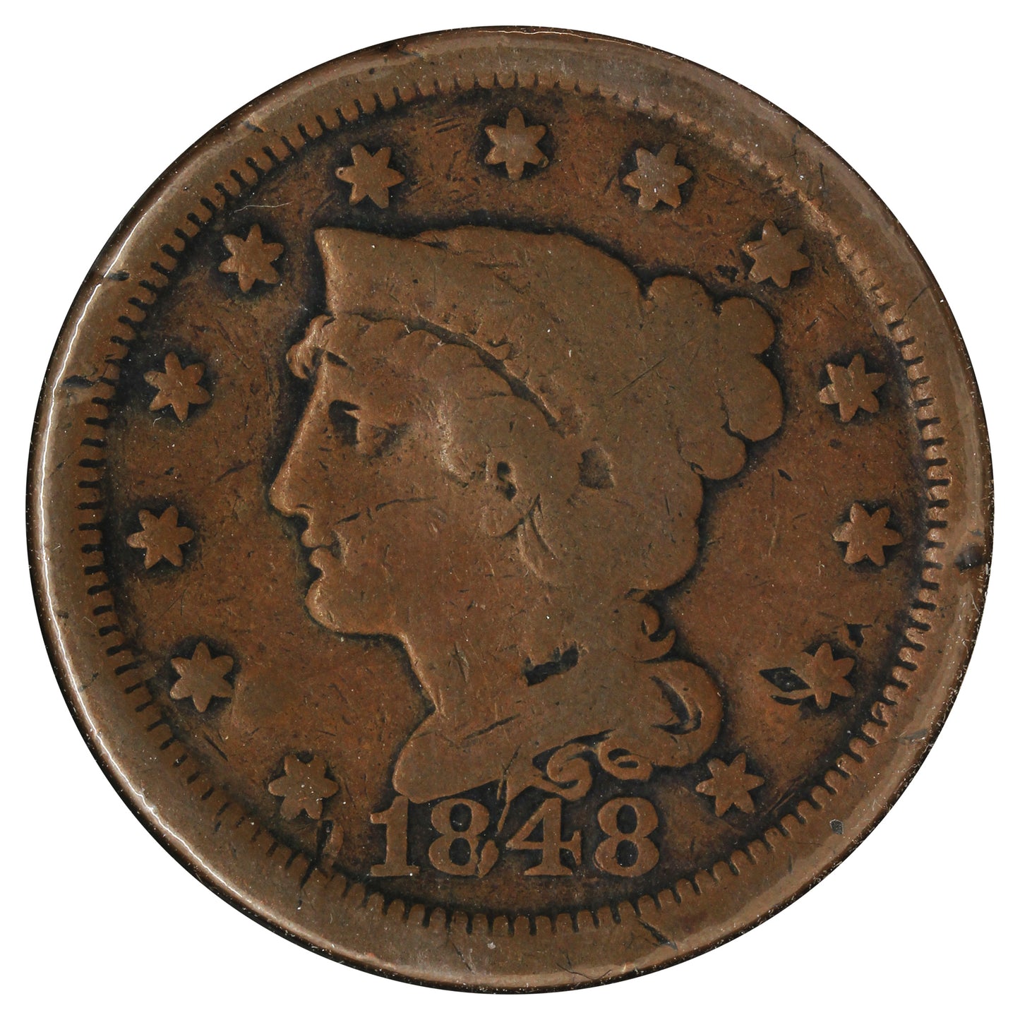 1848 USA Cent (Bent)