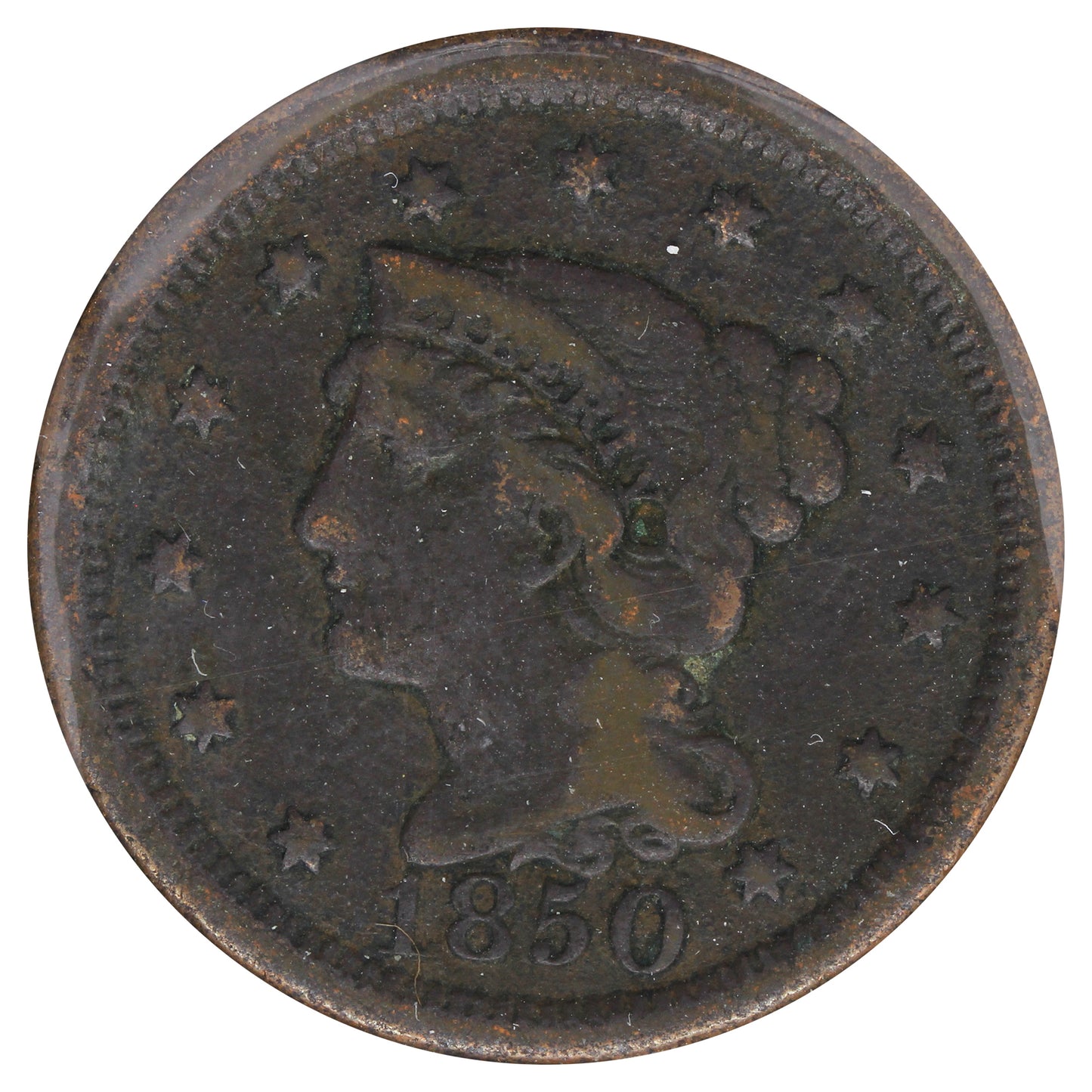 1850 USA Cent (Scratched)