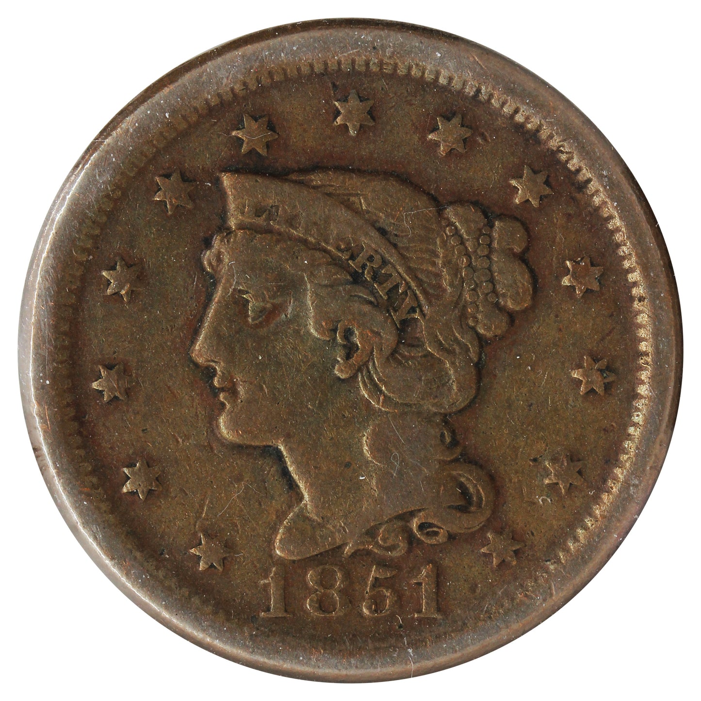 1851 USA Cent (Cleaned)