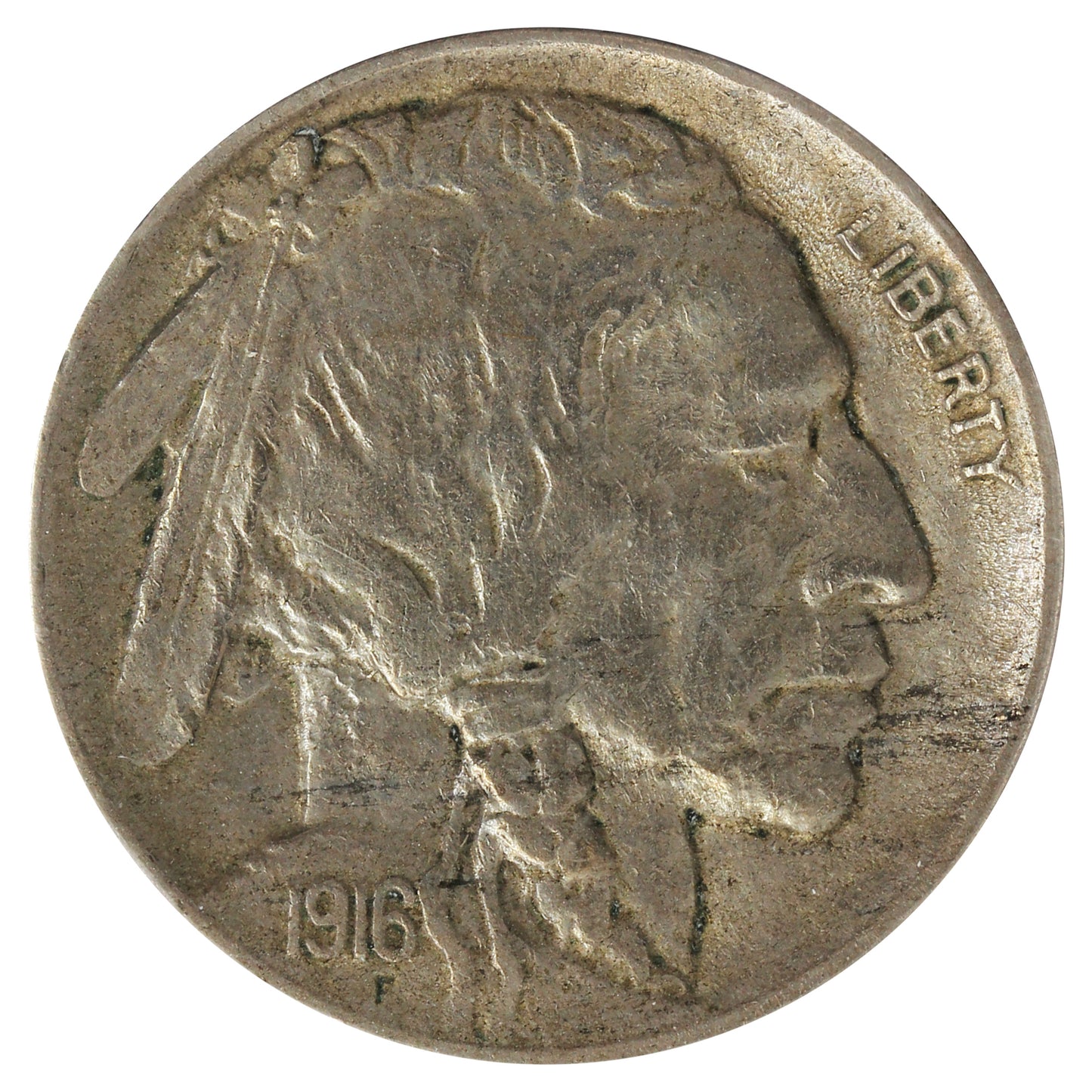 1916 D USA Nickel Extra Fine (EF40) Impaired