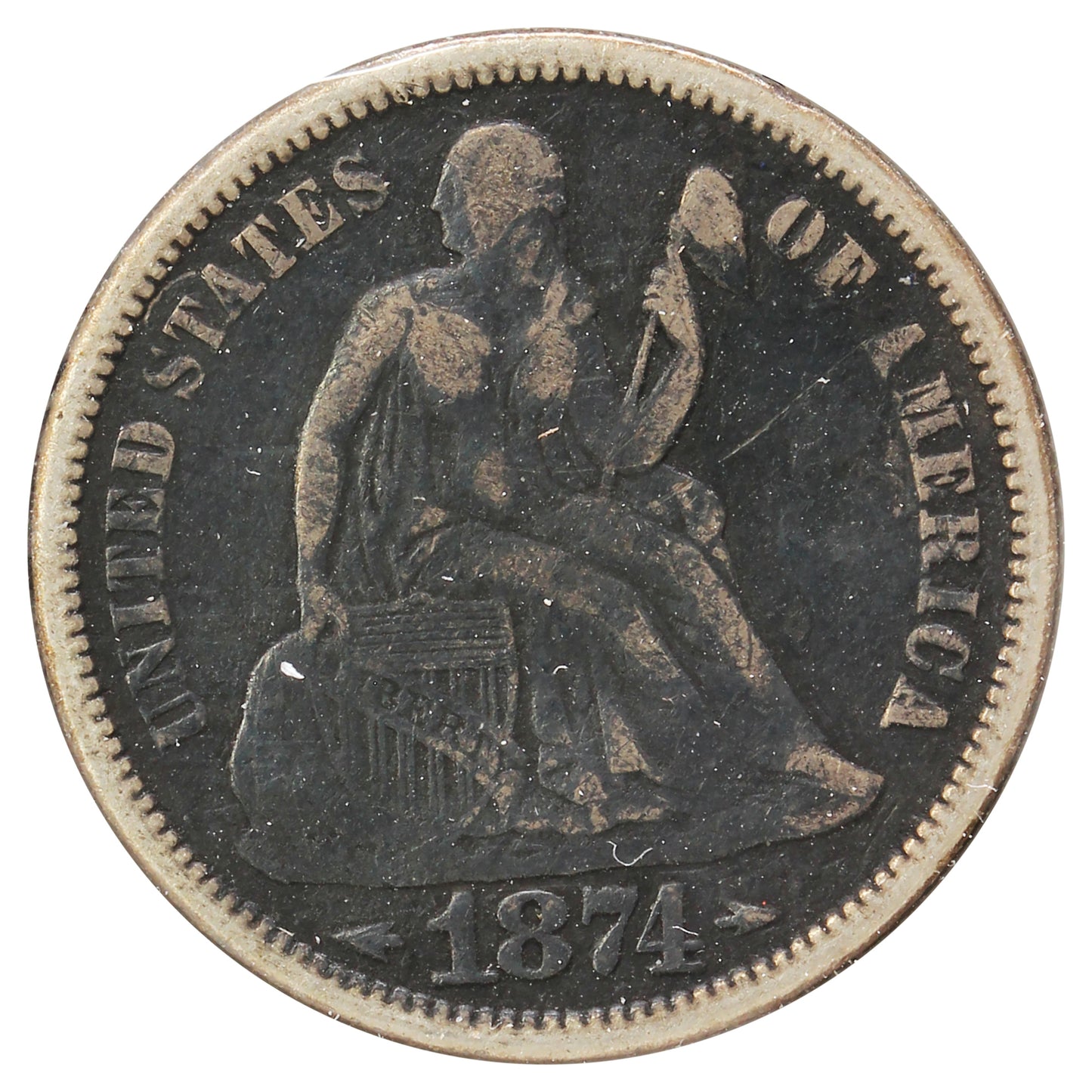 1874 Arrows USA Dime
