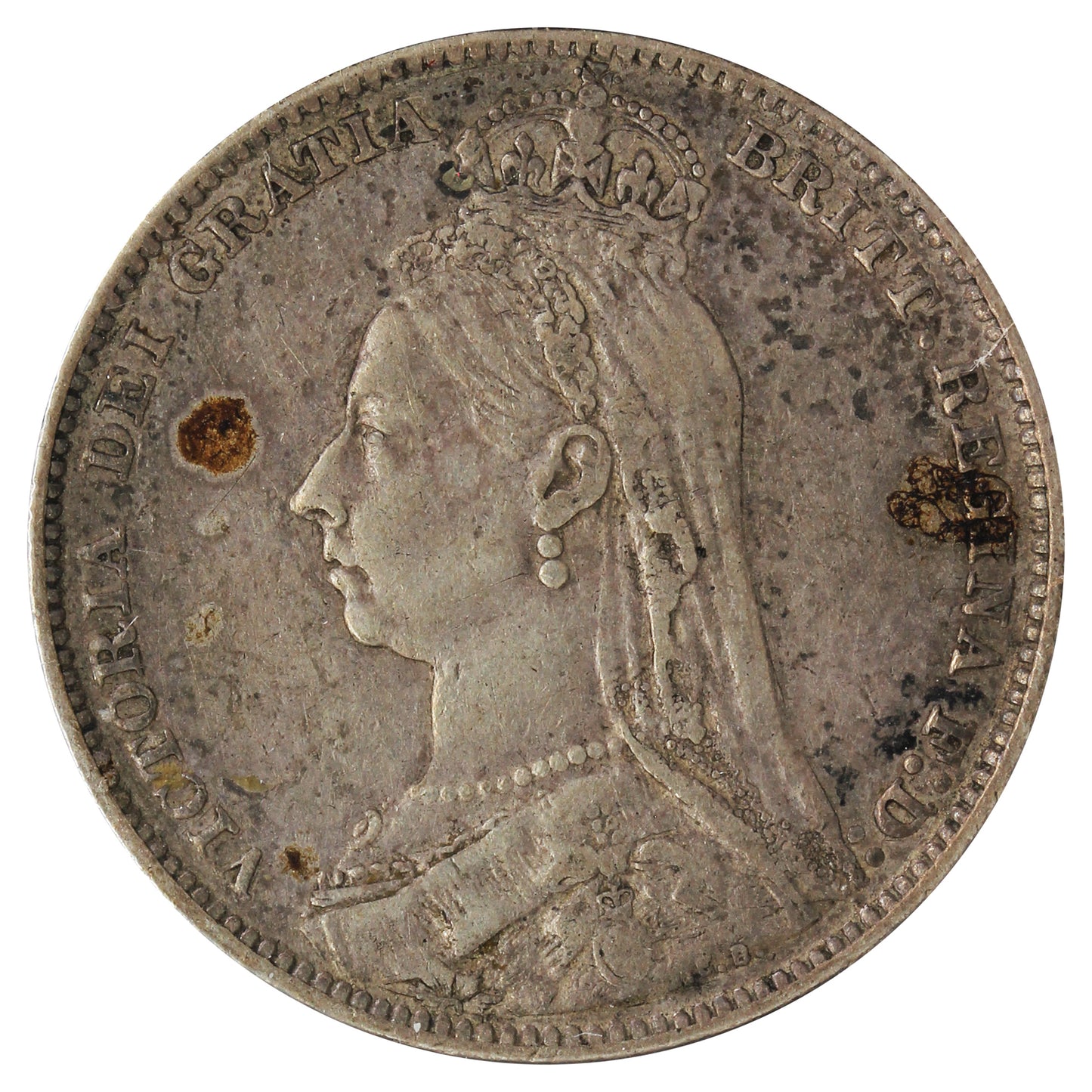 Great Britain 1889 Shilling Very Fine (VF20) Impaired