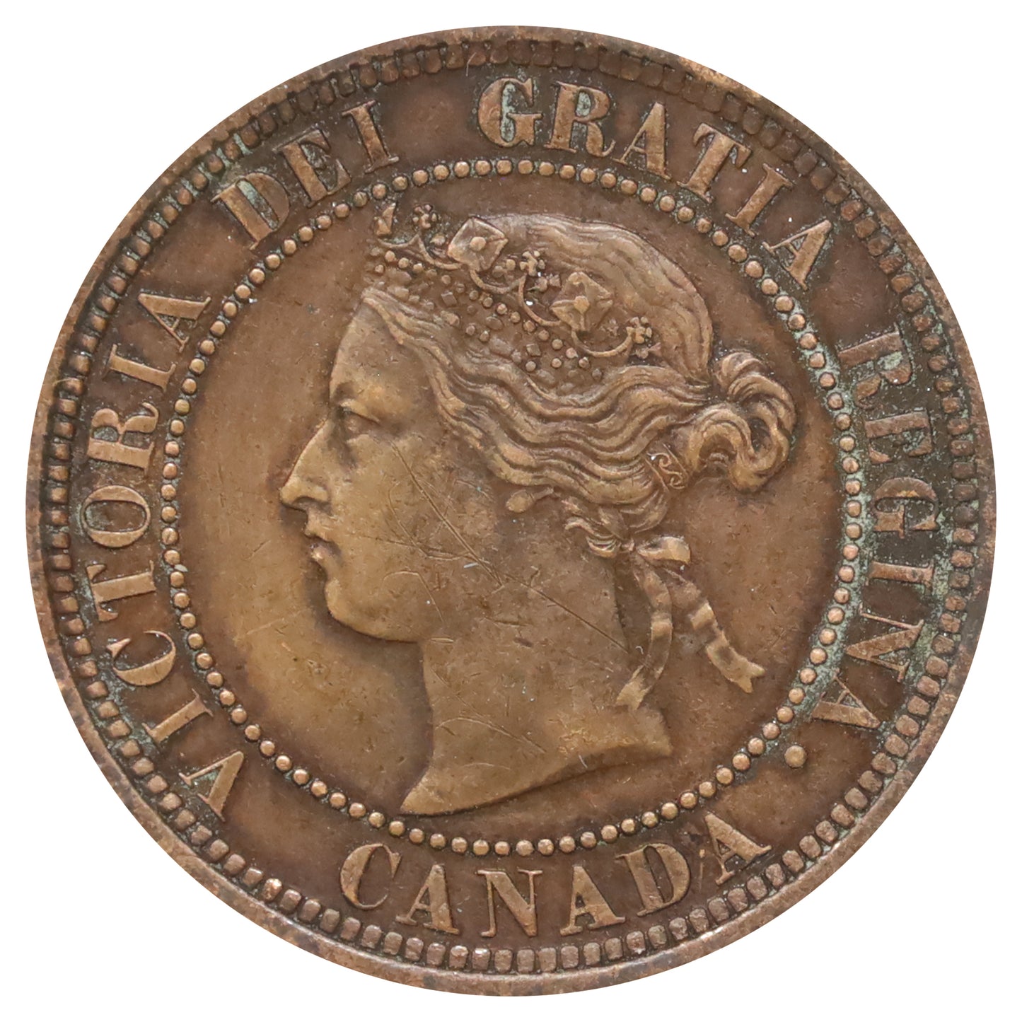 1876H Canada 1-cent Extra Fine (EF40) Scratched, marks, or impaired