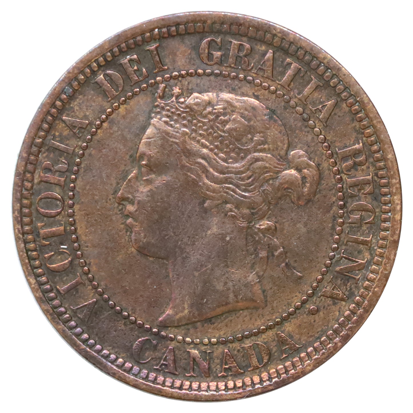 1881H Obv. 1 Canada 1-cent VF-EF (VF30) Scratched, marks, or impaired