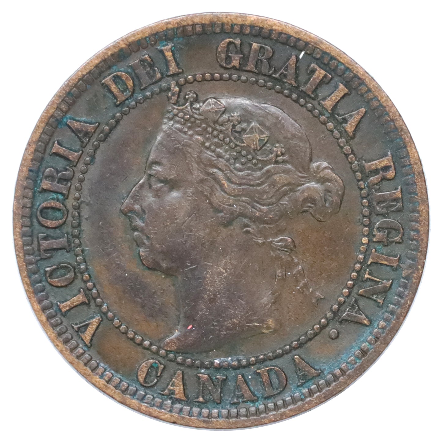 1891 SDSL Obv. 3 Canada 1-cent VF-EF (VF30) Scratched, marks, or impaired