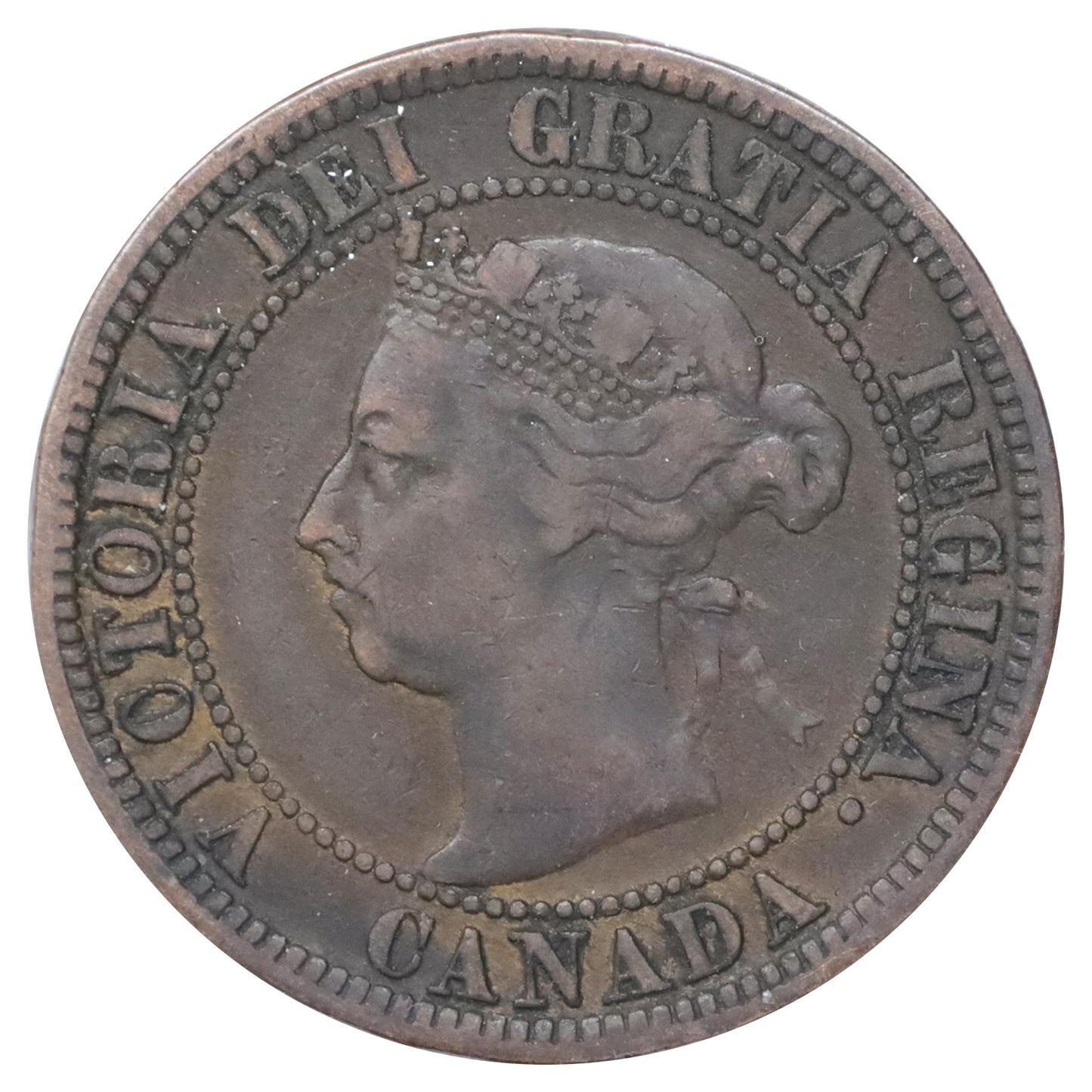 1891 SDSL Obv. 3 Canada 1-cent F-VF (F15) Scratched, marks, or impaired