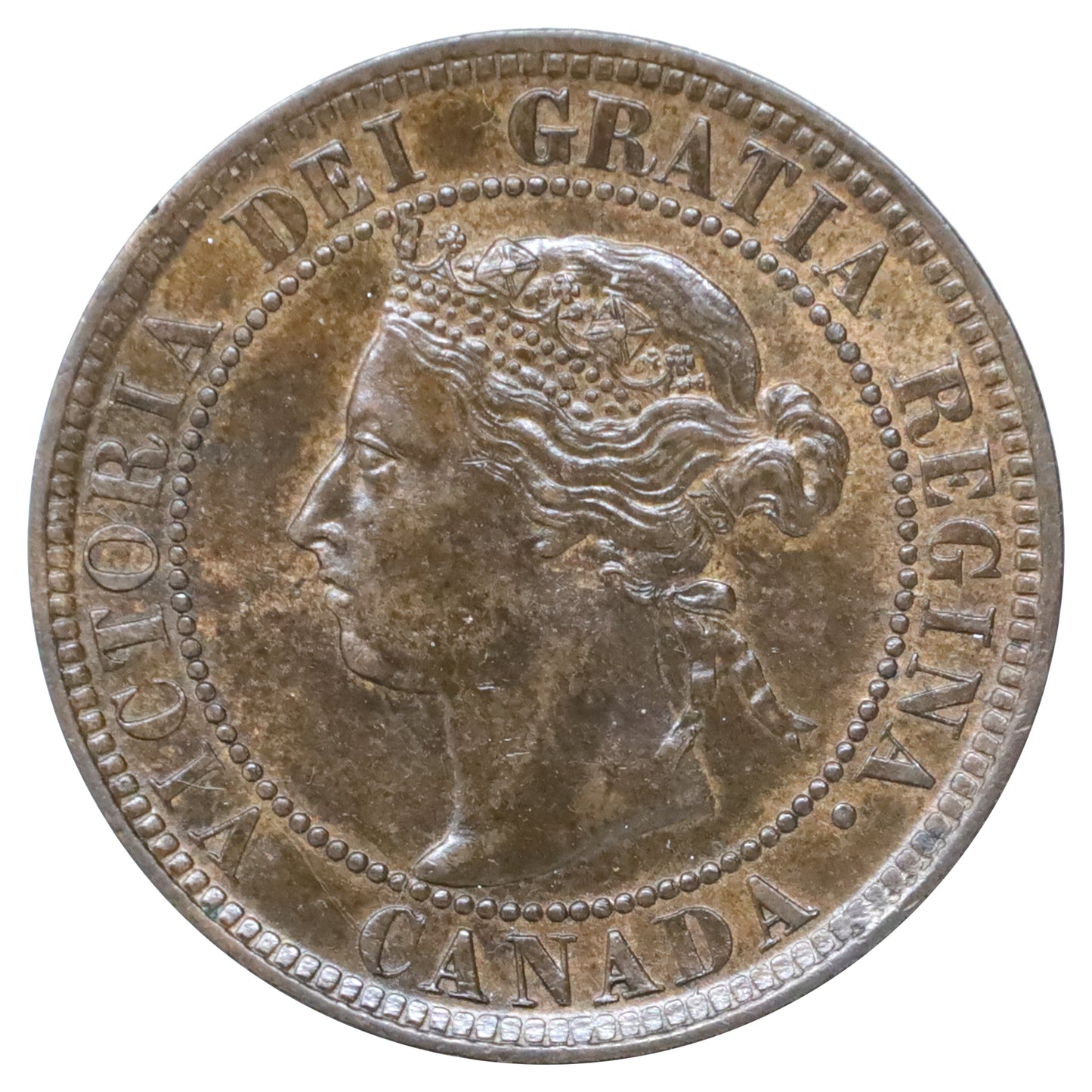 1899 Canada 1-cent Almost Uncirculated (AU50) Scratched, marks, or impaired