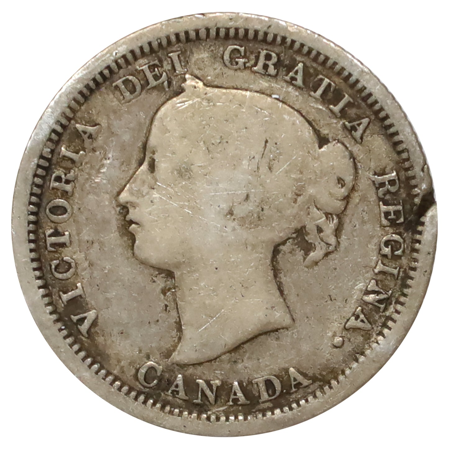 1870 Wide Rim Canada 5-cents G-VG (G6) Scratched, marks, or impaired