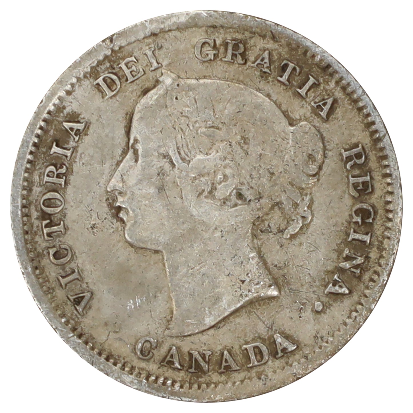 1872H Canada 5-cents F-VF (F15) Scratched, marks, or impaired