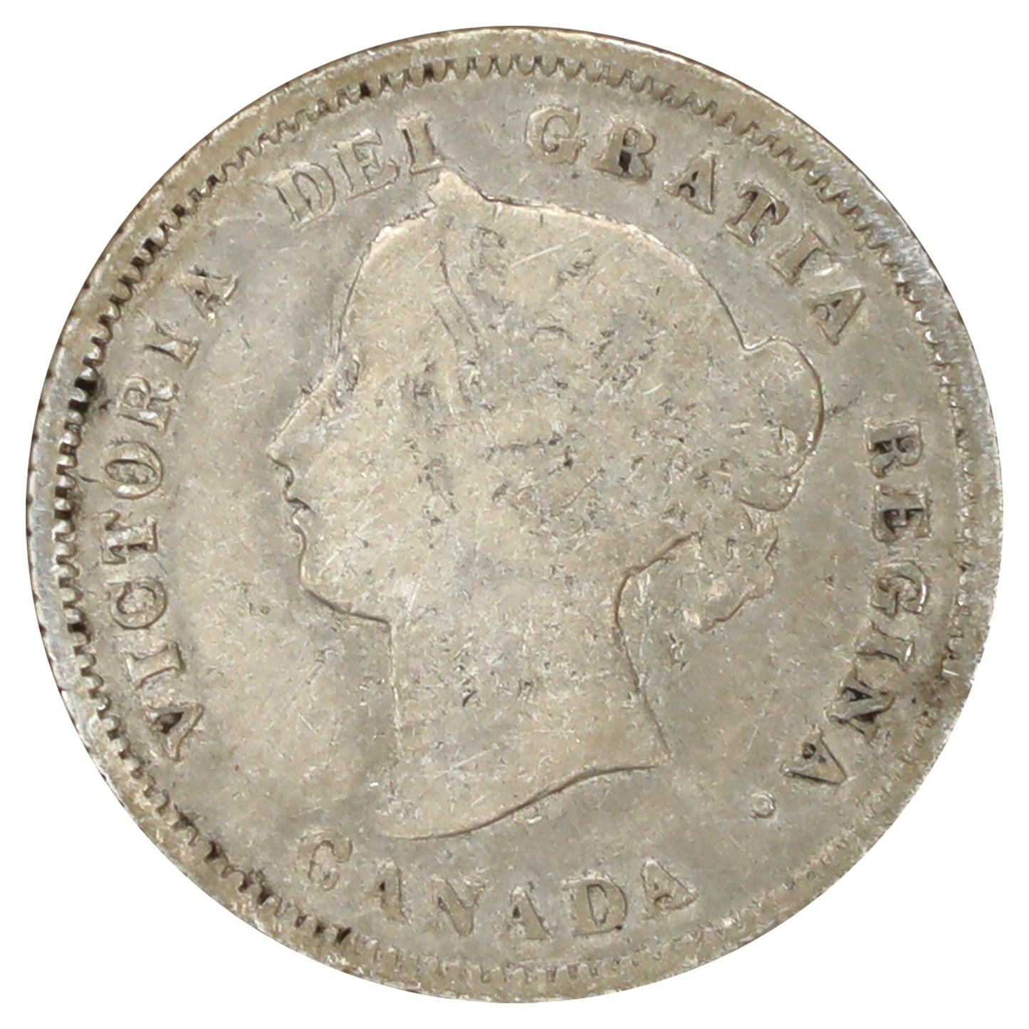 1875H Small Date Canada 5-cents VG-F (VG10) Scratched, marks, or impaired