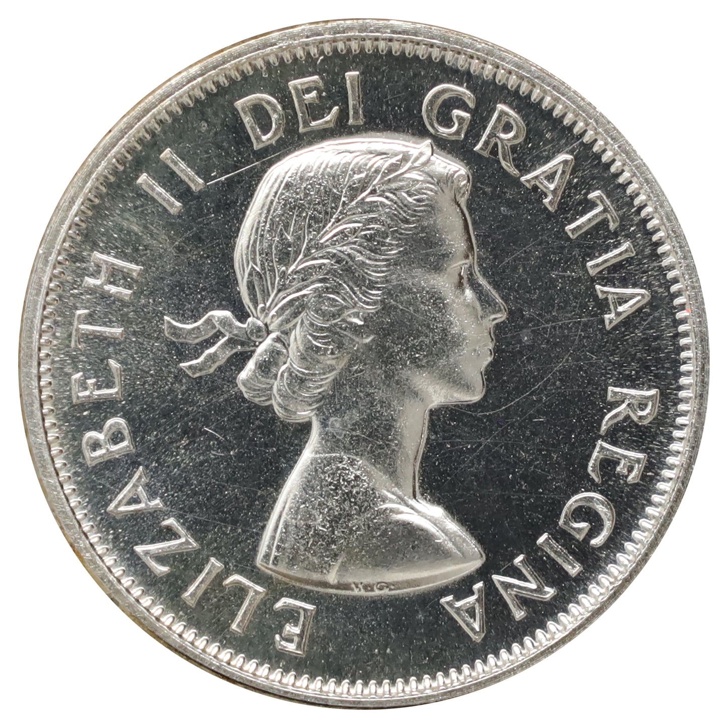 1957 Canada 25-cents Proof Like (Scratched, marks, or impaired)