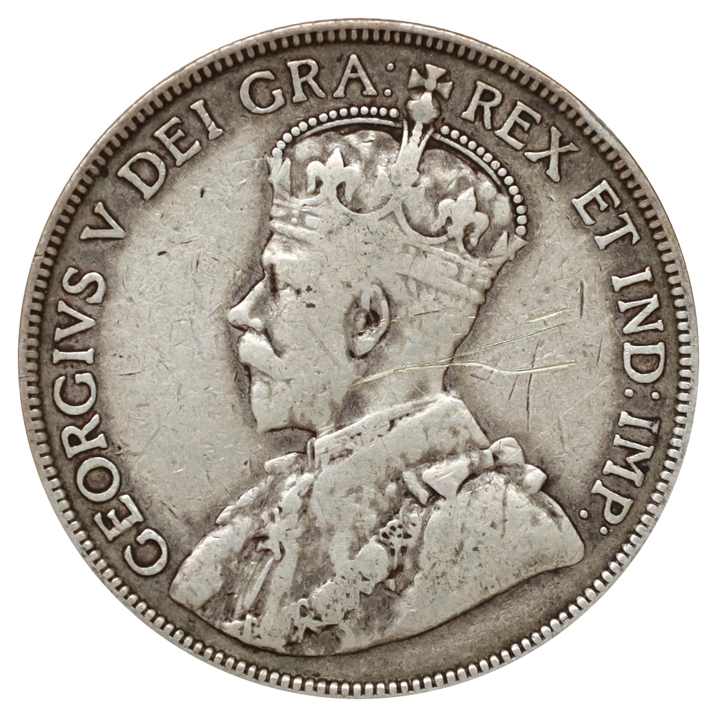 1913 Canada 50-cents F-VF (F15) Scratched, marks, or impaired