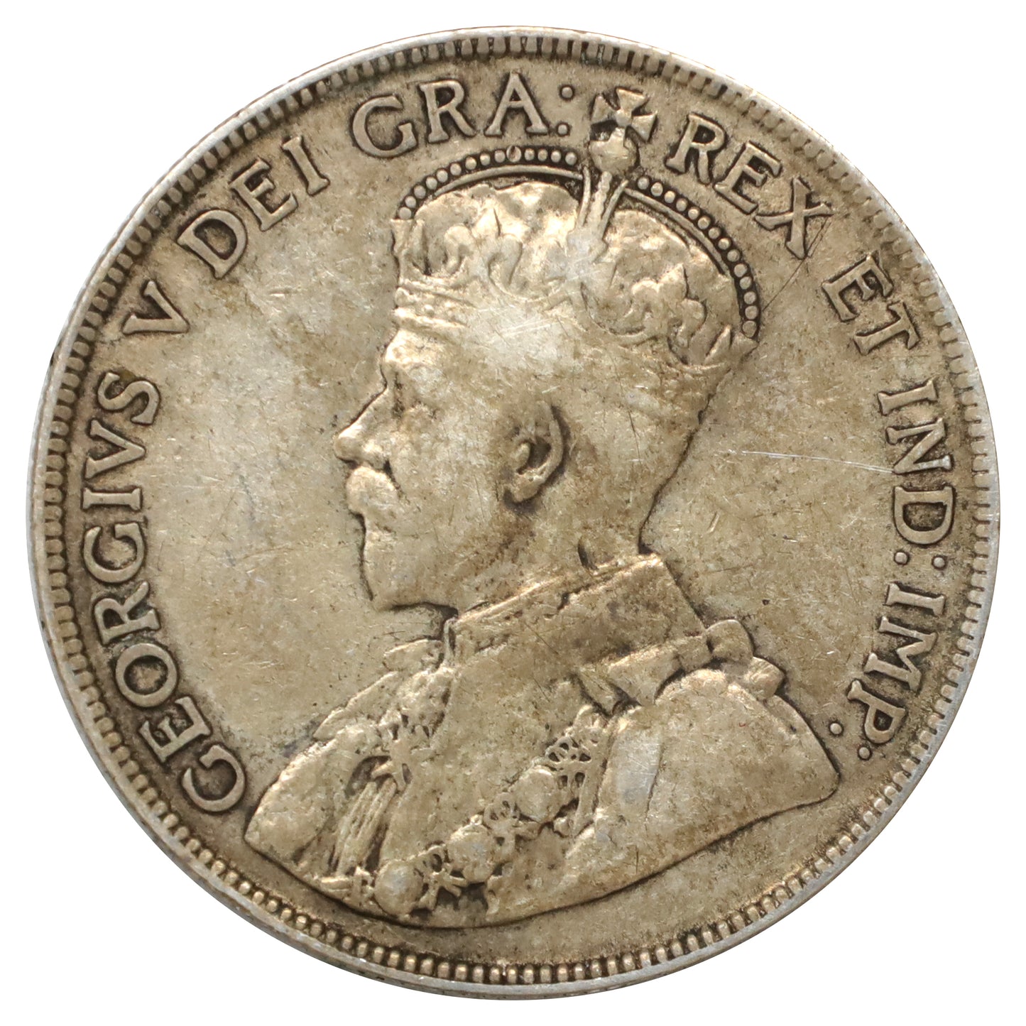 1920 Small 0 Canada 50-cents F-VF (F15) Scratched, marks, or impaired