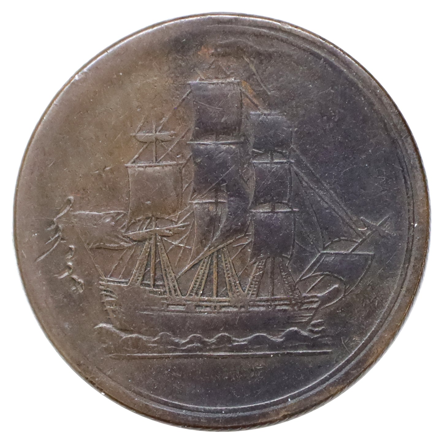 LC-56B1 1815 Lower Canada Halfpenny Fine (F12) Scratched, marks, or impaired