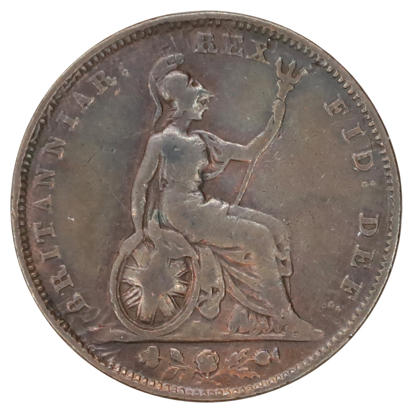 Great Britain 1828 George IV Farthing Very Fine (VF20) Toned