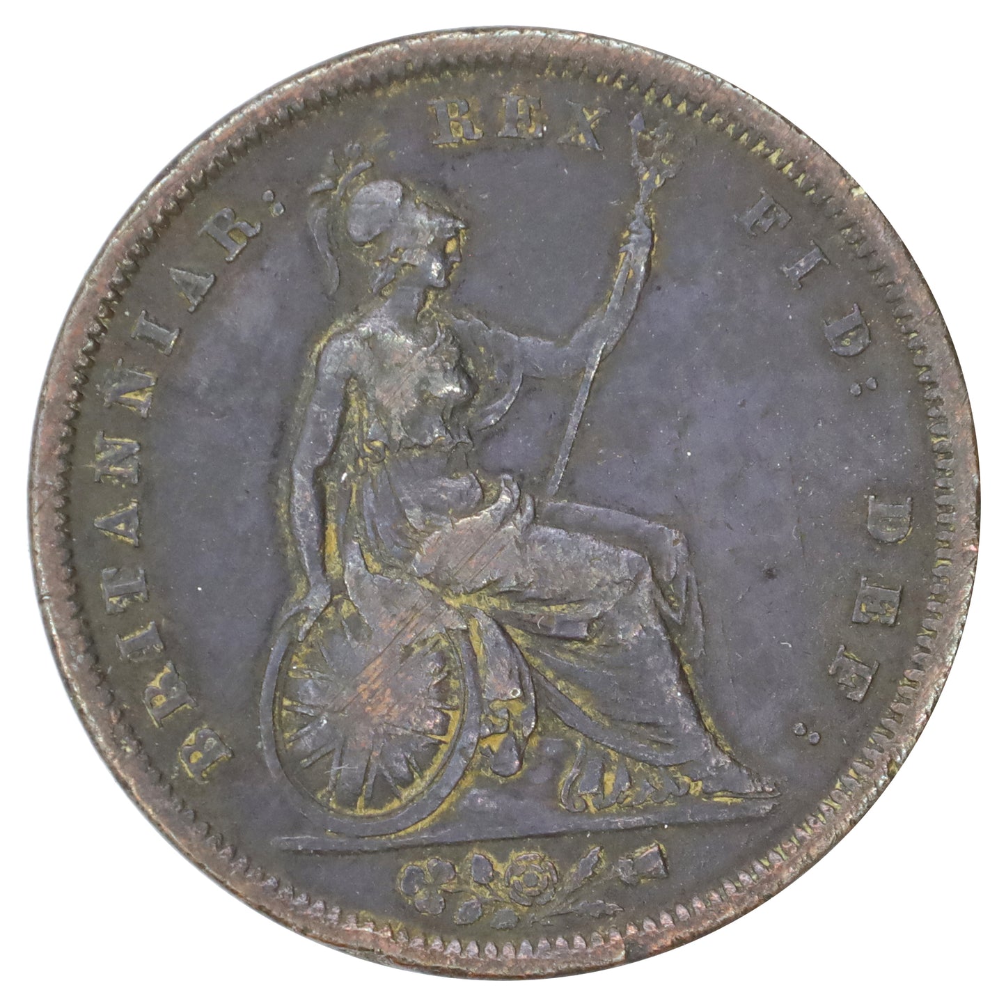Great Britain 1826 George IV Penny VF-EF (VF30) Corrosion