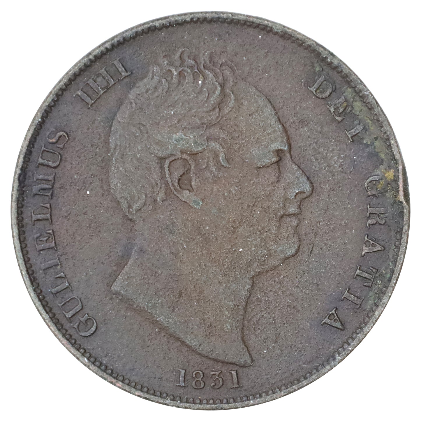 Great Britain 1831 William IV Penny Extra Fine (EF40) Corrosion