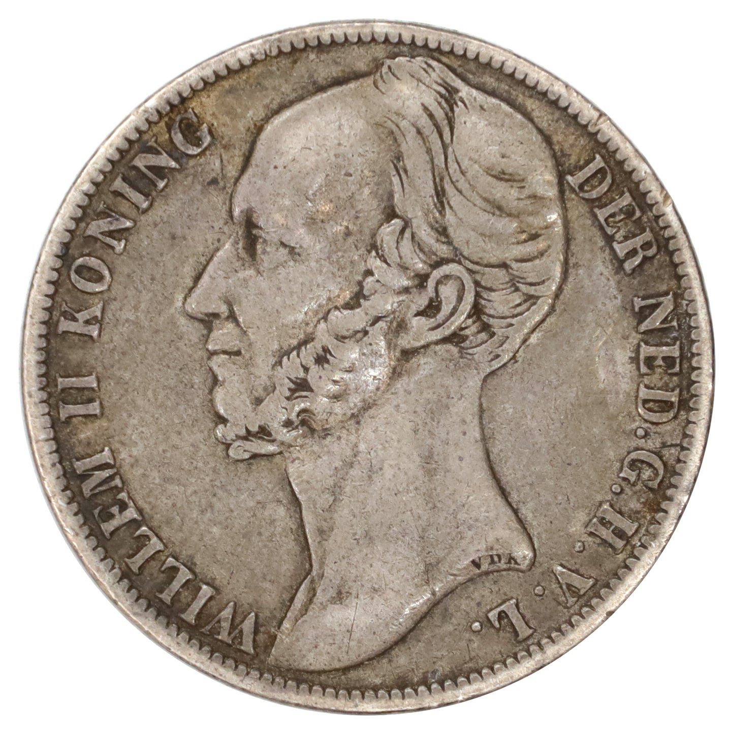 Netherlands 1847 William II Silver Gulden (DOD)