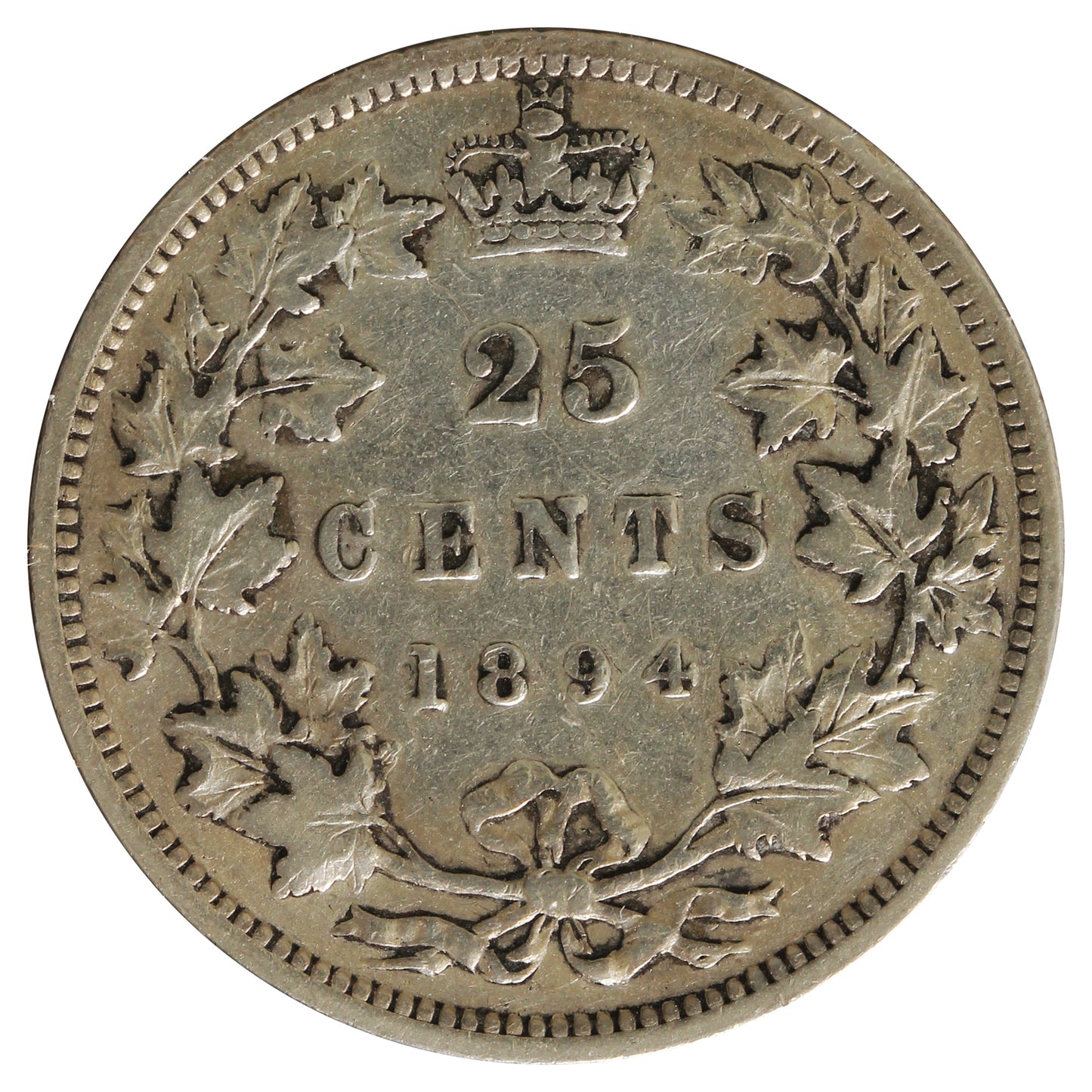 1894 Canada 25-cents VF-EF (VF-30) Impaired
