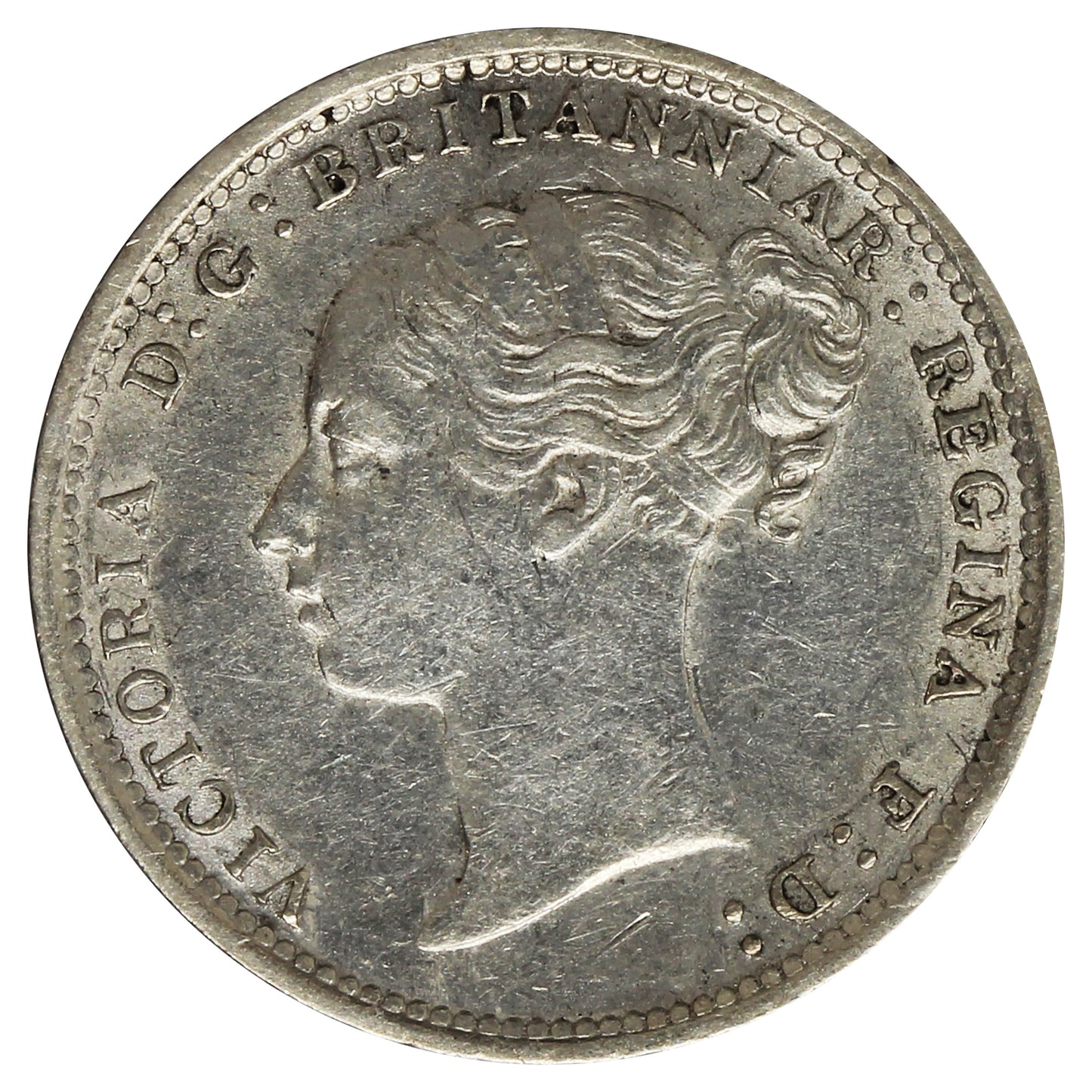 Great Britain 1885 3 Pence EF-AU (EF45) Scratched