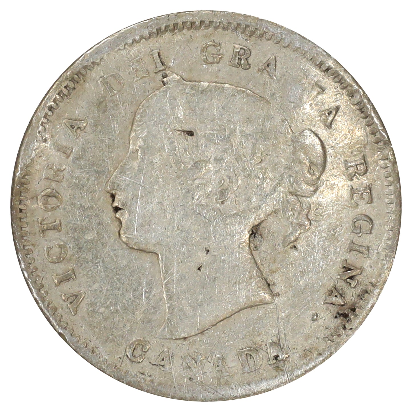 1871 Canada 5-cents Fine (F12) Scratched, marks, or impaired