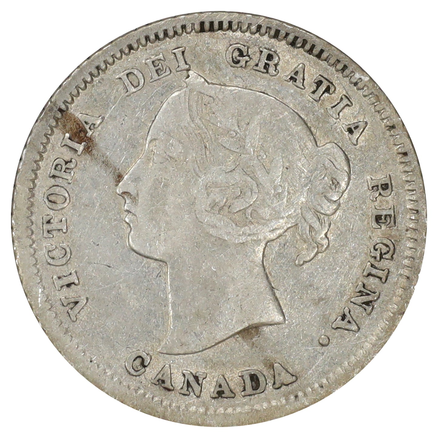 1882H Canada 5-cents F-VF (F15) Scratched, marks, or impaired