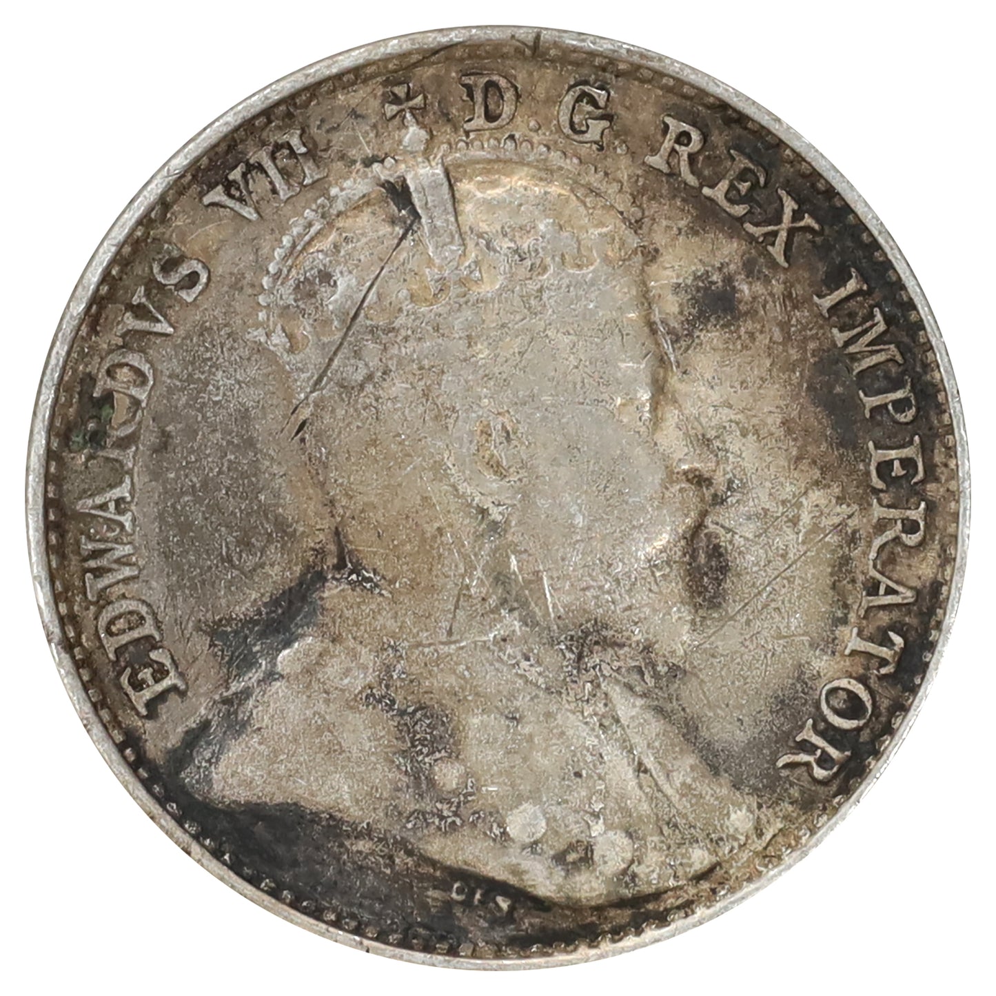 1908 Small 8 Canada 5-cents F-VF (F15) Scratched, marks, or impaired