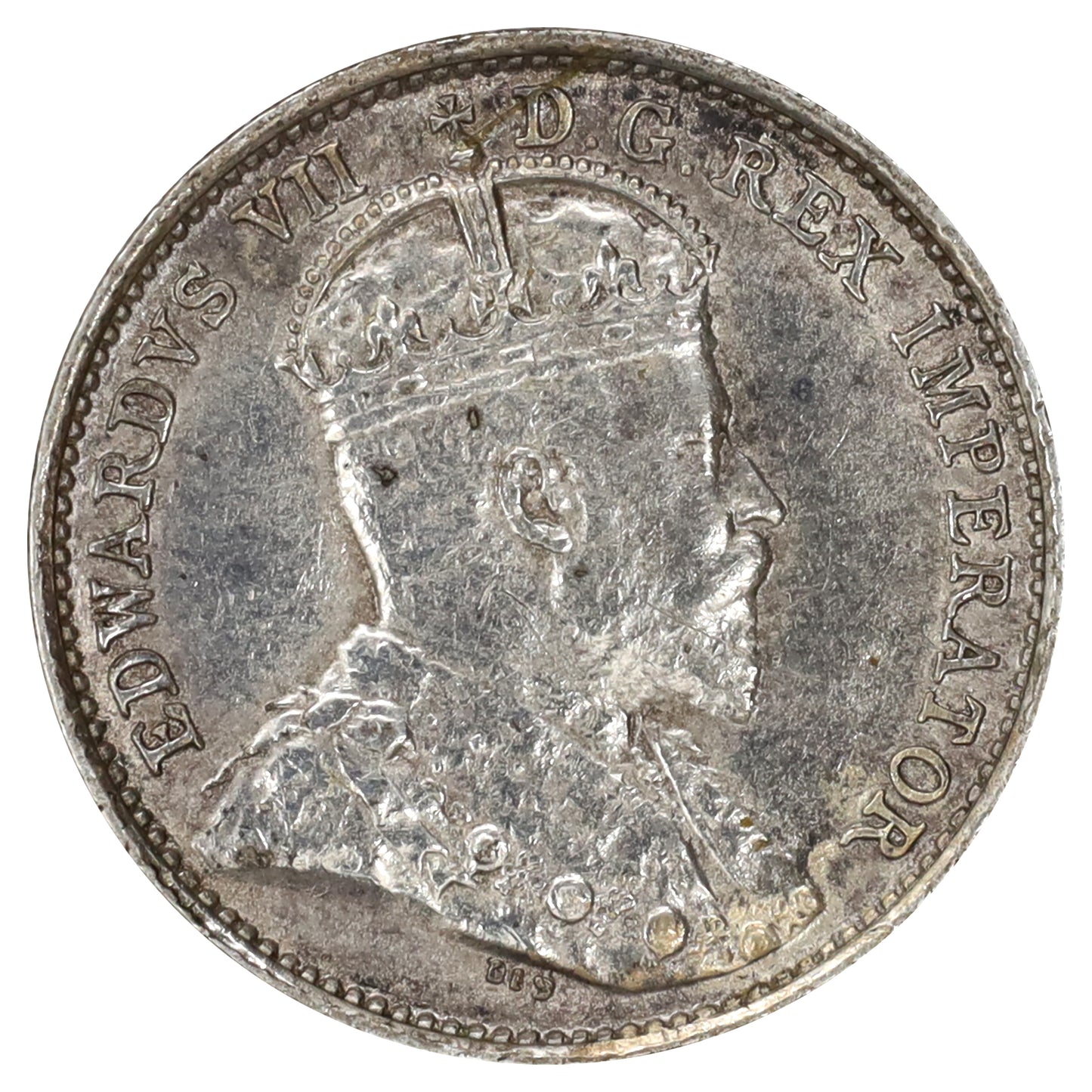 1909 Round Leaves Canada 5-cents EF-AU (EF45) Scratched, marks, or impaired
