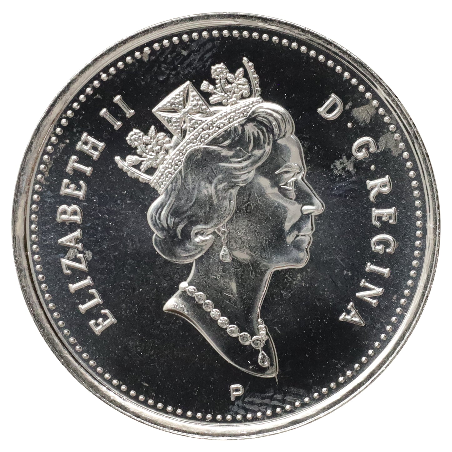 1999P (test) Caribou Canada 25-cents Brilliant Uncirculated (MS63) Scratched or impaired